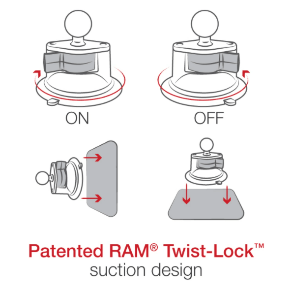 RAM® Tab-Tite™ Suction Cup Mount for 8" Tablets with Case - RAM-B-166-TAB29U - OC Mounts