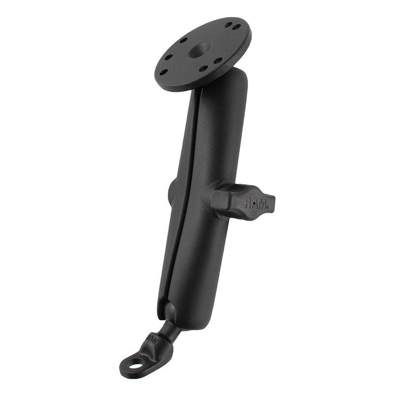 RAM® Double Ball Mount with 9mm Angled Bolt Head Adapter and Round Plate - RAM-B-180-C-202U - OC Mounts