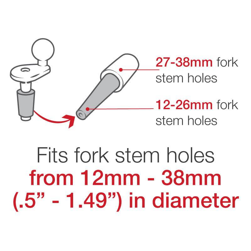 RAM® Motorcycle Fork Stem Mount with 1/4"-20 Action Camera Adapter - RAM-B-342-366U - OC Mounts