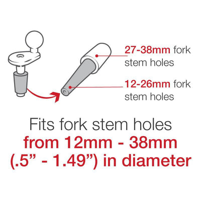 RAM® Motorcycle Fork Stem Mount with 1/4"-20 Action Camera Adapter - RAM-B-342-366U - OC Mounts
