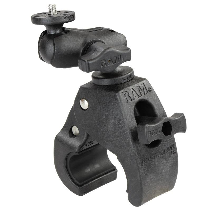 RAM® Tough-Claw™ Medium Clamp Mount with 1/4"-20 Action Camera Adapter - RAM-B-404-A-366U - OC Mounts