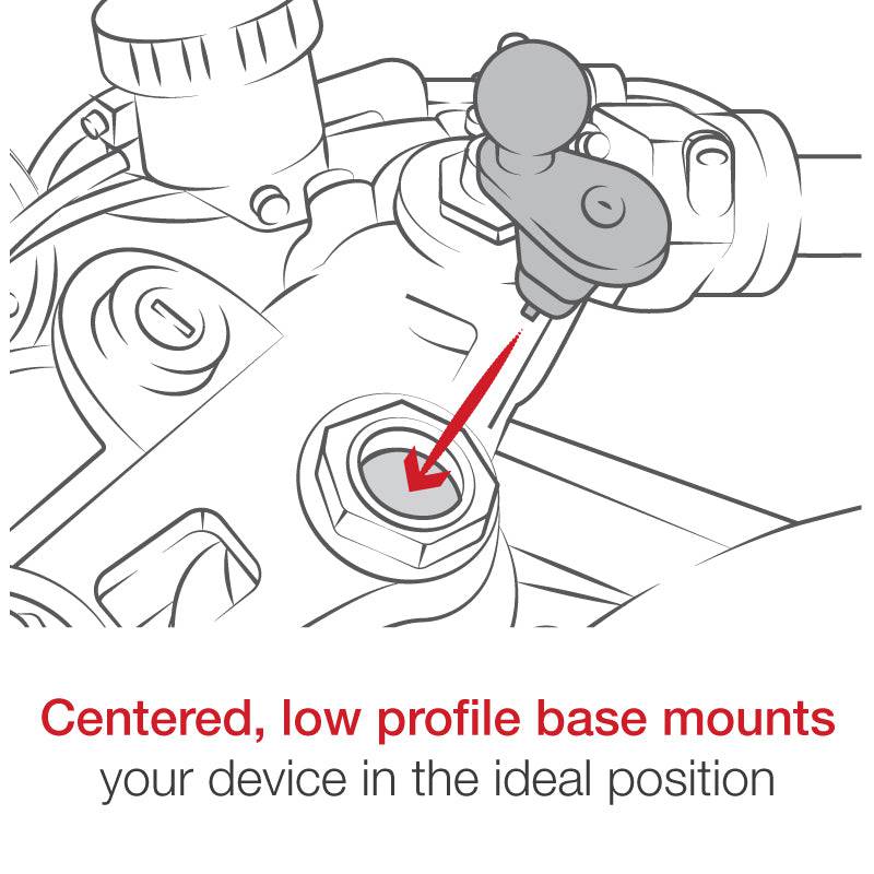 RAM® Motorcycle Fork Stem Mount with 1/4"-20 Action Camera Adapter - RAM-B-342-366U - OC Mounts