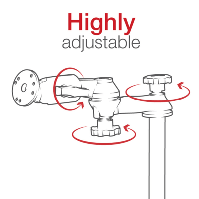 RAM® Tele-Pole™ with 4" & 7" Poles, Double Swing Arms & Round Plate - RAM-VP-SW1-47 - OC Mounts