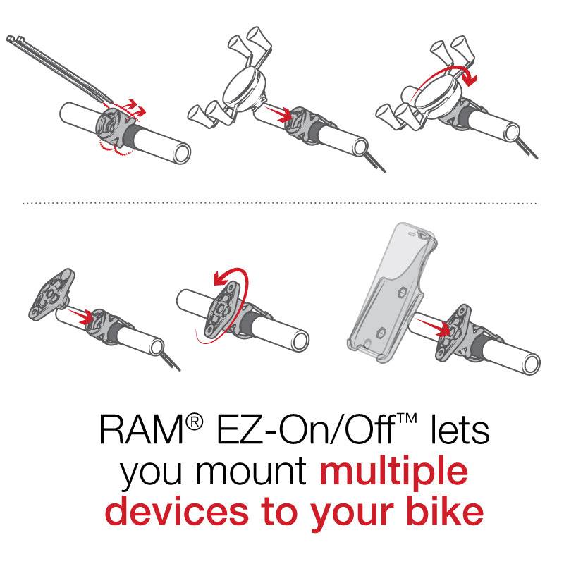 RAM® Aqua Box® Pro 20 Case with RAM® EZ-On/Off™ Bicycle Mount - RAP-274-1-AQ7-2 - OC Mounts