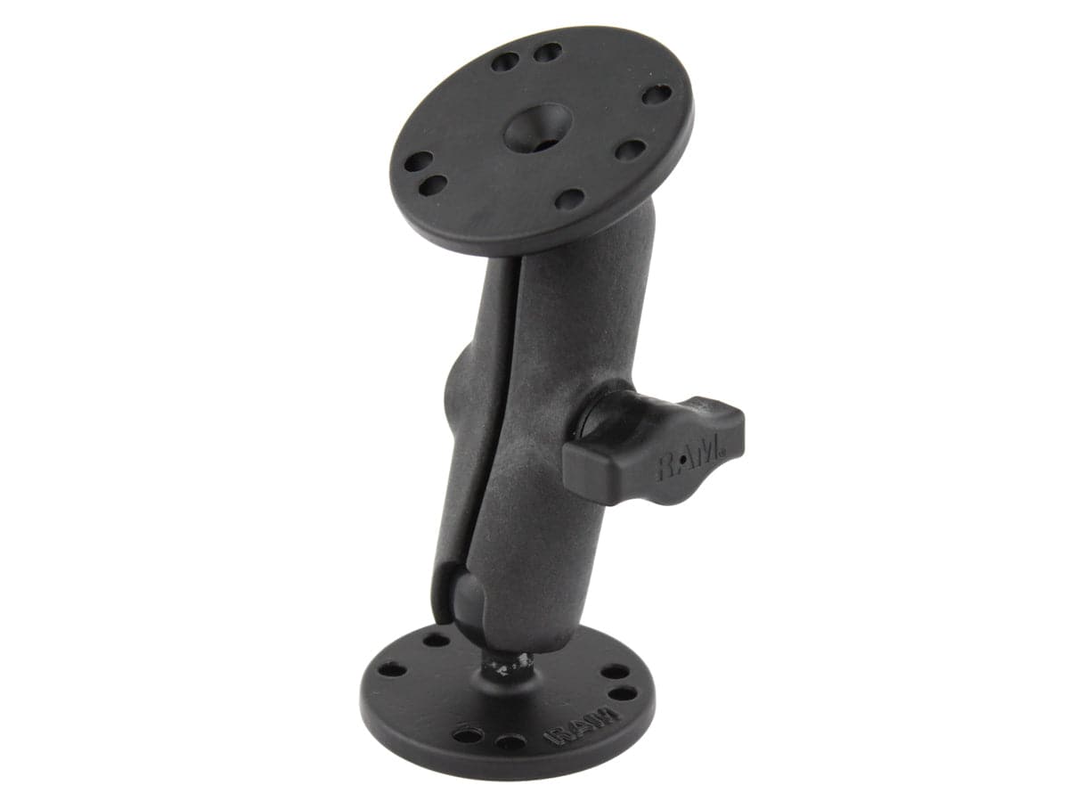 RAM® Composite Double Ball Mount with Two Round Aluminum Plates - RAP-B-101-OT1U - OC Mounts