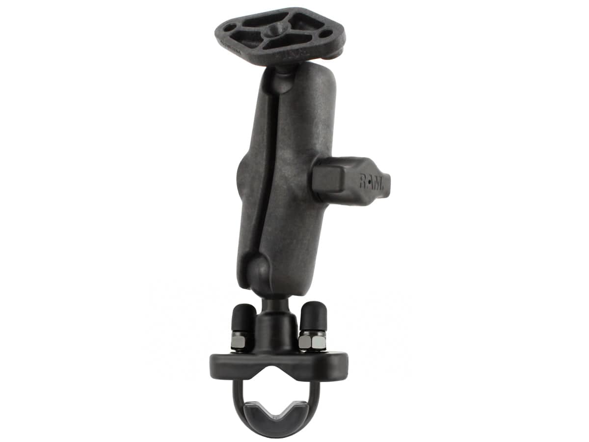 RAM® Handlebar U-Bolt Composite Double Ball Mount with Diamond Plate - RAP-B-102-231ZU - OC Mounts