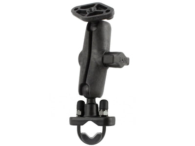 RAM® Handlebar U-Bolt Composite Double Ball Mount with Diamond Plate - RAP-B-102-231ZU - OC Mounts