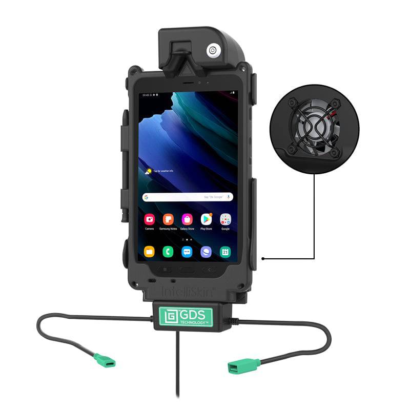 Locking GDS® Cool-Dock™ + Single USB for Samsung Tab Active3 & 2 - RAM-GDS-DOCKLF-SAM62CDU - OC Mounts