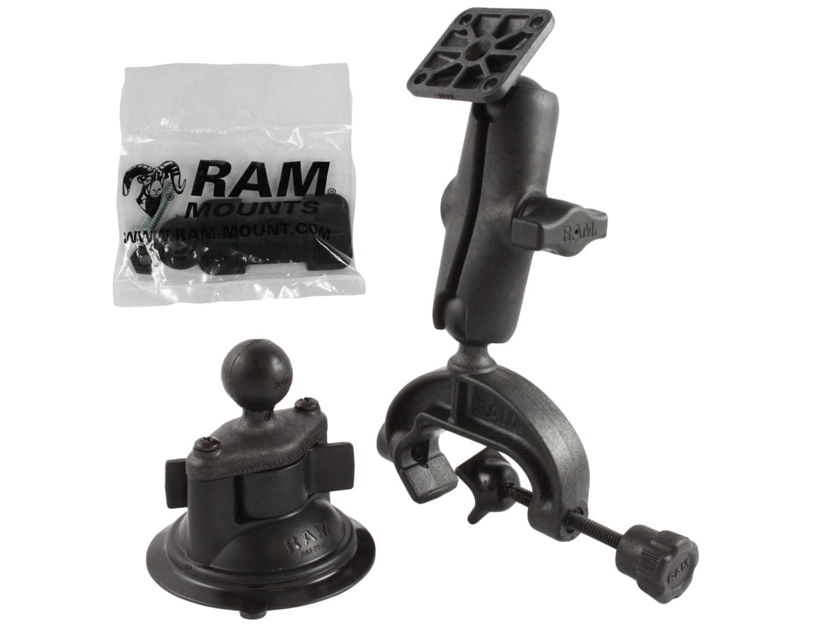 RAM® Twist-Lock™ Suction Cup and Composite Yoke Clamp Mount - RAP-B-121-224-1U - OC Mounts