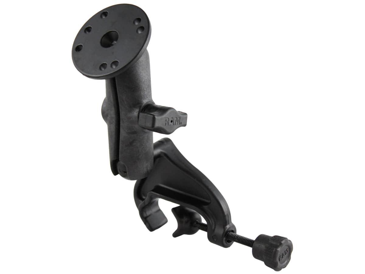 RAM® Yoke Clamp Mount with Composite Socket Arm & Aluminum Round Plate - RAP-B-121-OT1U - OC Mounts