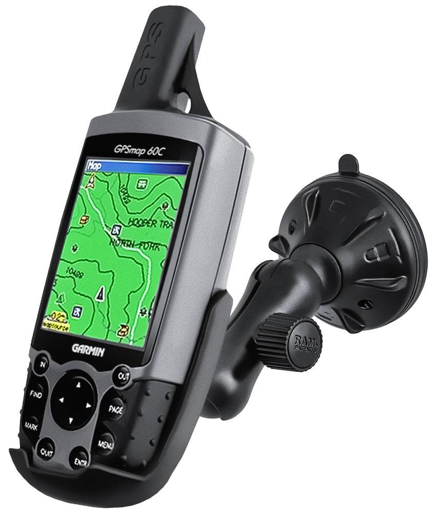 RAM® Twist-Lock™ Low Profile Suction Mount for Garmin GPS 60 + More - RAP-B-166-2-GA12U - OC Mounts