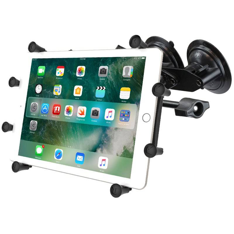 RAM® X-Grip® with RAM® Twist-Lock™ Dual Suction for 9"-10" Tablets  - RAM-B-189-UN9-FRO1-KRU - OC Mounts