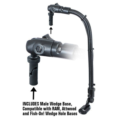RAM® Transducer Mount with 18" Rod & Wedge for RAM®, Attwood & Fish-On! - RAM-B-316-18-TRA1-354-75 - OC Mounts