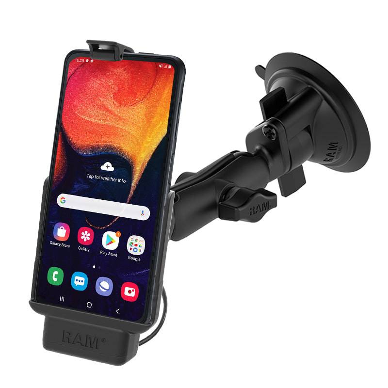 RAM® EZ-Roll'r™ Powered Suction Cup Mount for Samsung XCover Pro - RAM-B-166-SAM9PU - OC Mounts