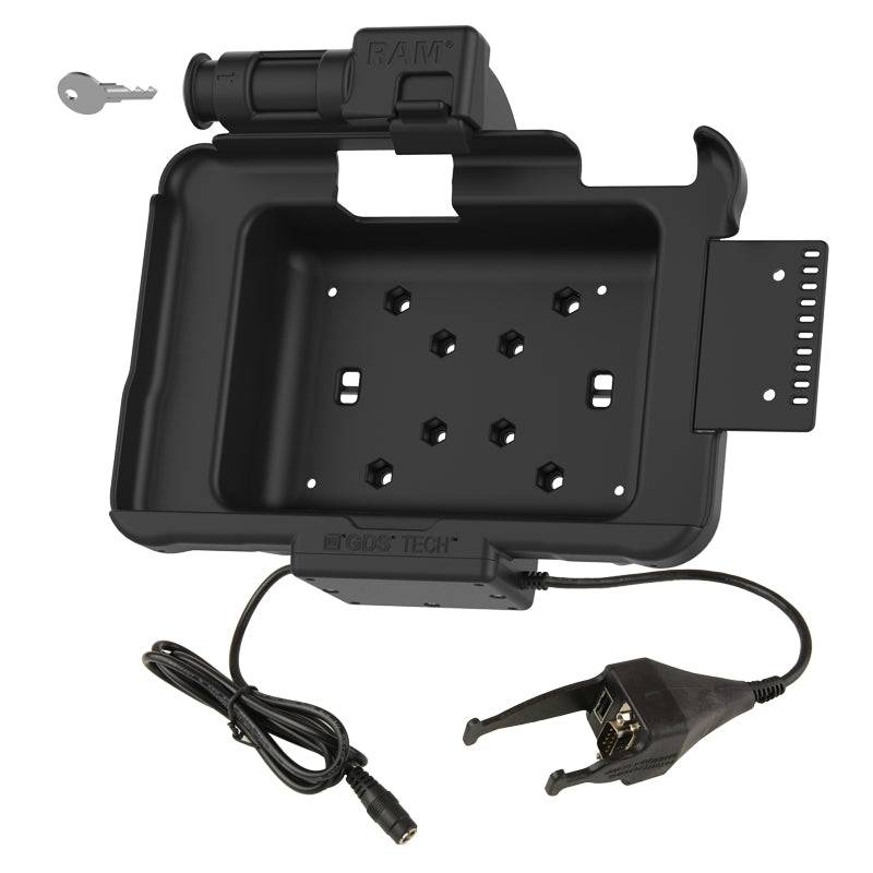 GDS® Key Locking Power + Data & DB9 Dock for Zebra ET5x 8.3" & 8.4" - RAM-HOL-ZE10PDKL-DB9U - OC Mounts