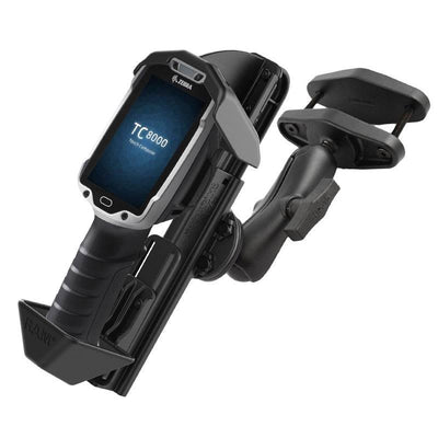 RAM® Quick-Draw™ Mount for Zebra TC8000/8300 with 4" Square Post Clamp - RAM-101-247-4-ZE9U - OC Mounts