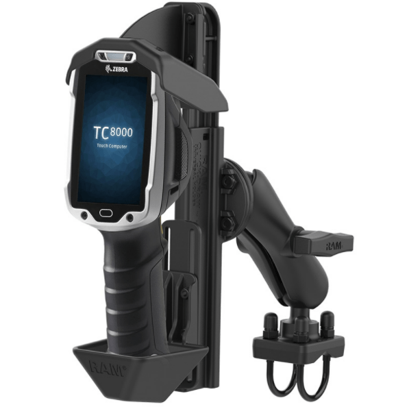 RAM® Quick-Draw™ Mount for Zebra TC8000/8300 with Double U-Bolt Base - RAM-101-235-1-ZE9U - OC Mounts
