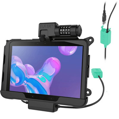 RAM® Skin™ Combo-Locking Power + Dual USB Data Dock for Tab Active Pro - RAM-HOL-SAM57PD2CLU - OC Mounts