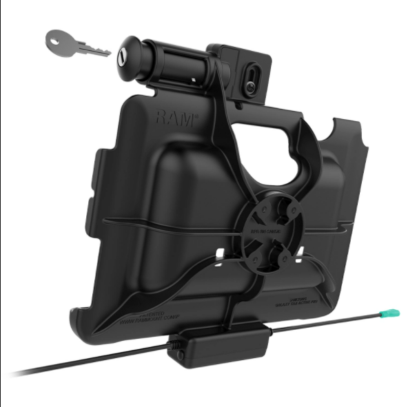 RAM® Skin™ Key-Locking Power + Dual USB Data Dock for Tab Active Pro - RAM-HOL-SAM57PD2KLU - OC Mounts