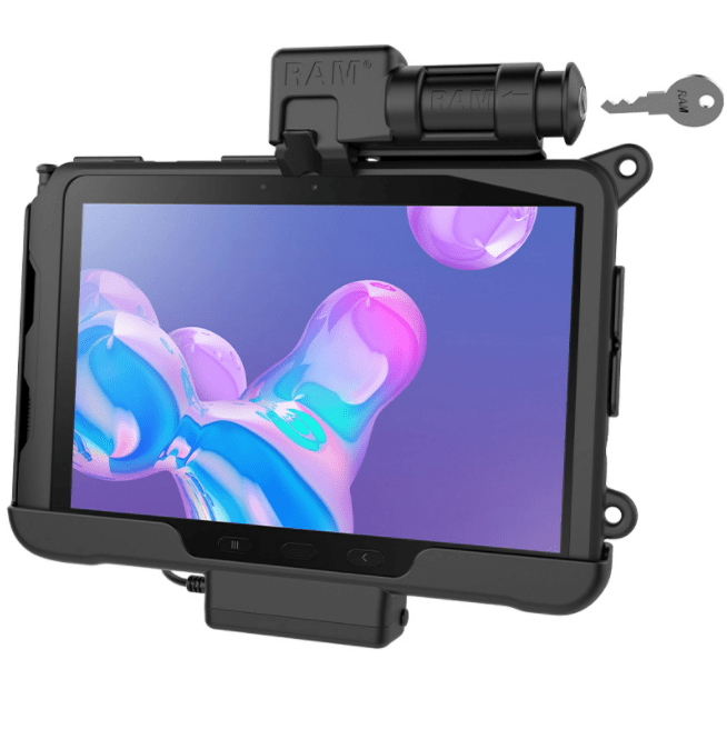 RAM® Skin™ Key-Locking Powered Dock for Samsung Tab Active Pro - RAM-HOL-SAM57PKLU - OC Mounts