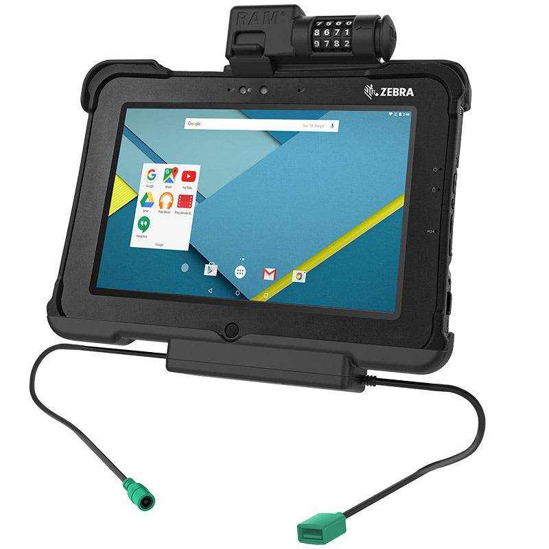 GDS® Combo Locking Power + Data Dock for Zebra XSLATE L10 - RAM-HOL-ZE15PDCLU - OC Mounts