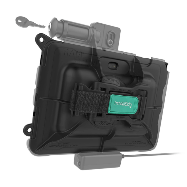 RAM® Skin™ Key-Locking Powered Dock for Samsung Tab Active Pro - RAM-HOL-SAM57PKLU - OC Mounts