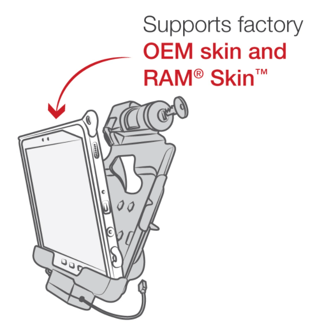 RAM® Skin™ Key-Locking Power + Data Dock for Tab Active Pro - RAM-HOL-SAM57PDKLU - OC Mounts