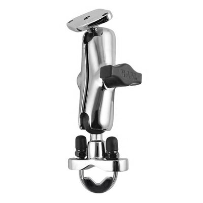 RAM® Chrome Handlebar U-Bolt Mount with Double Socket Arm - RAM-B-149CHU - OC Mounts