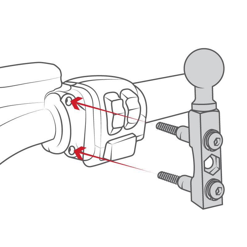 RAM® Chrome Motorcycle Brake/Clutch Reservoir Mount with Diamond Plate - RAM-B-174CHU - OC Mounts