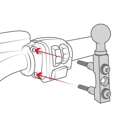 RAM® Chrome Motorcycle Brake/Clutch Reservoir Mount with Diamond Plate - RAM-B-174CHU - OC Mounts