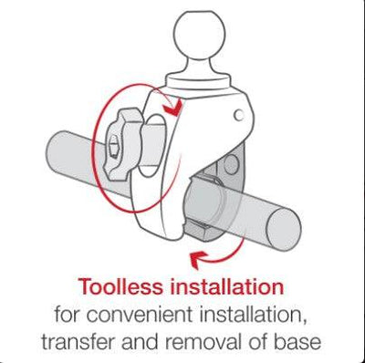 RAM® X-Grip® Phone Mount with RAM® Tough-Claw™ Small Clamp Base - RAM-B-400-HOL-UN7BU - OC Mounts