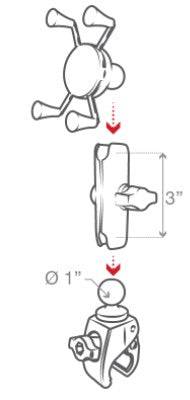 RAM® X-Grip® Phone Mount with RAM® Tough-Claw™ Small Clamp Base - RAM-B-400-HOL-UN7BU - OC Mounts
