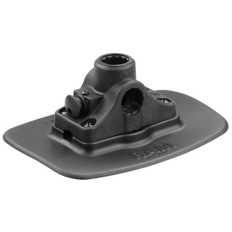 RAM® Bond-A-Base™ Black Adhesive Base with RAM ROD® Post/Spline Receiver - RAP-398-BLK-114BMPU - OC Mounts
