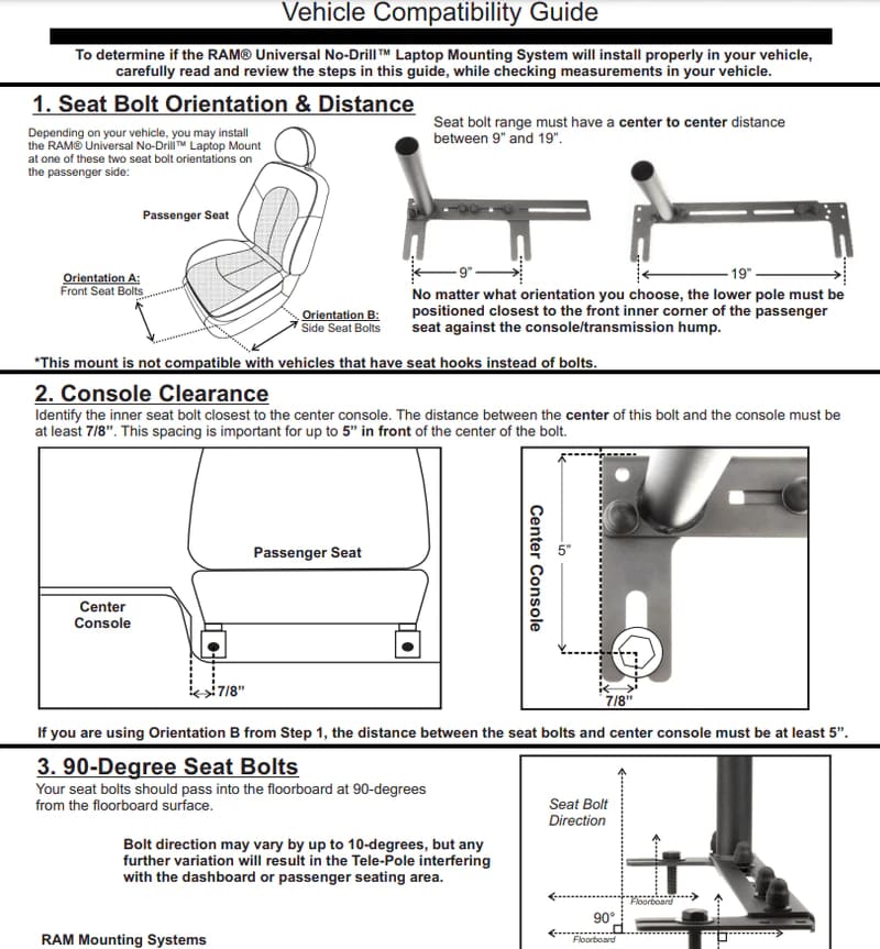 RAM Universal No-Drill™ Vehicle Base - RAM-VB-196