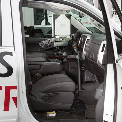 No Drill Laptop Mount for Chevy Silverado, Tahoe, Suburban, GMC Sierra - RAM-VB-193-SW1 - OC Mounts