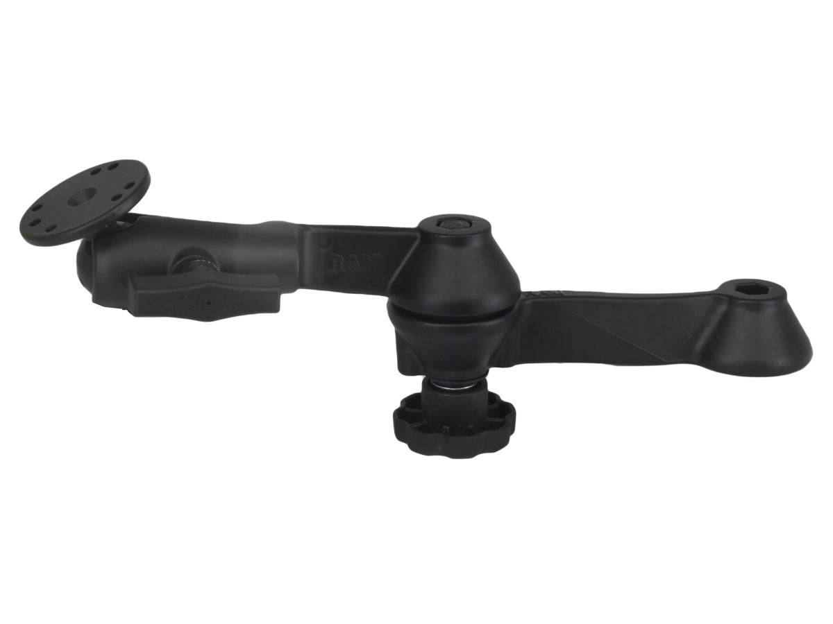 RAM 12" Long Double Swing Arm with 2.5" Round Base AMPs Hole Pattern - RAM-VB-109-1U - OC Mounts