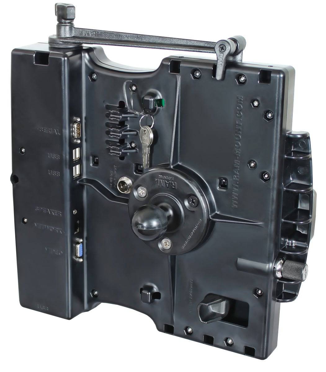 RAM Composite Tough-Dock Powered Cradle w/Port Rep, ROUND ADAPTER BASE for Toughbook 31 - RAM-234-PAN1PB - OC Mounts