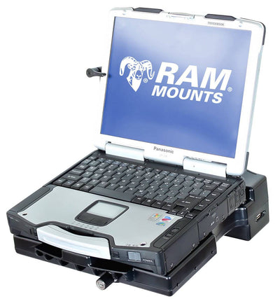RAM Composite Tough-Dock Powered Cradle w/Port Rep, ROUND ADAPTER BASE for Toughbook 31 - RAM-234-PAN1PB - OC Mounts