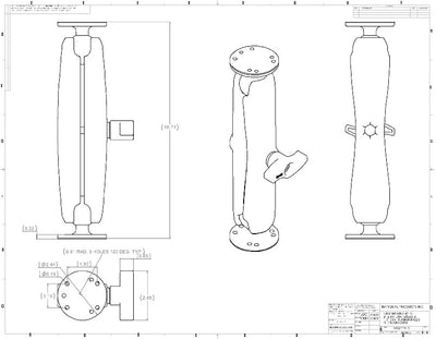 RAM C Size 1.5" Ball Mount with Long Double Socket Arm & 2 2.5" Round Plate with AMPs hole pattern - RAM-101U-D - OC Mounts