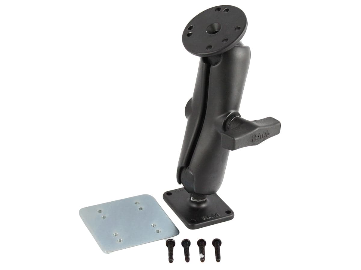 RAM C Size 1.5" Ball with 2.5" Round Plate, 2 x 2.5" Rectangular Plate and Backing Plate - RAM-101U-225-XAT1 - OC Mounts