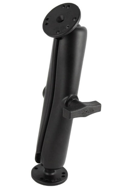 RAM C Size 1.5" Ball Mount with Long Double Socket Arm & 2 2.5" Round Plate with AMPs hole pattern - RAM-101U-D - OC Mounts