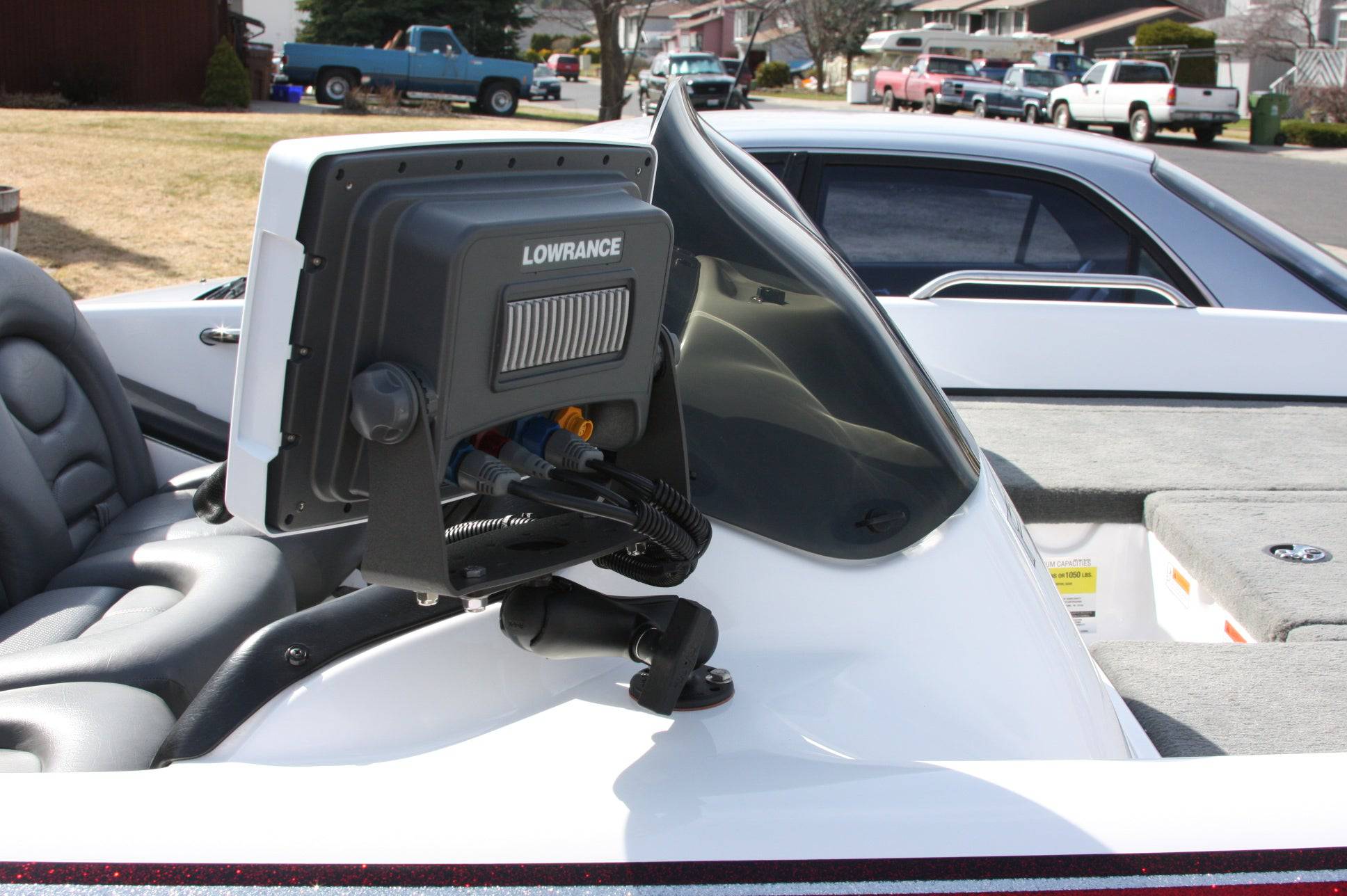 RAM 1.5" Ball Mount with 6.25" X 2" Rectangle Base, Medium LENGTH Double Socket Arm & 2.5" Round Base AMPs Hole Pattern - RAM-111U - OC Mounts