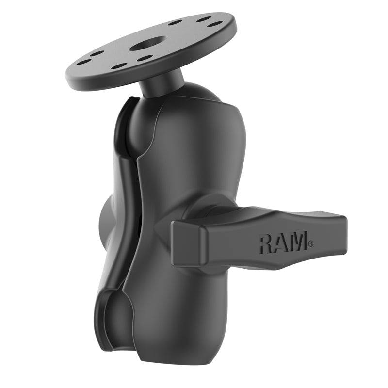 RAM 1.5" Ball Short Length Double Socket Arm with 2.5" Round Base AMPs Hole Pattern) - RAM-103U-B - OC Mounts