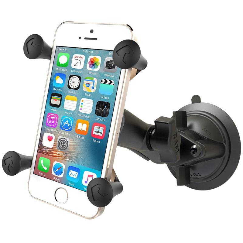 RAM Twist-Lock™ Suction Cup Mount with Universal RAM® X-Grip® Cell/iPhone Cradle - RAM-B-166-UN7U - OC Mounts