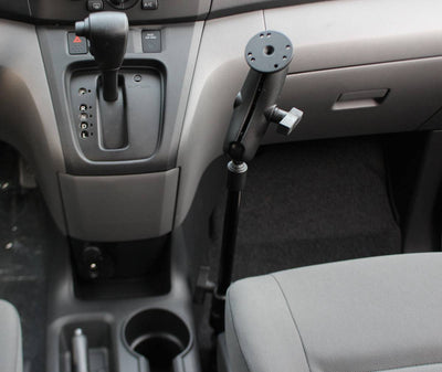 RAM Universal No-Drill™ RAM POD HD™ Vehicle Mount with Double Socket Arm & 2.5" Round Base AMPs Hole Pattern - RAM-316-HD-202U - OC Mounts