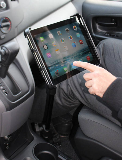 RAM Universal No-Drill™ RAM POD HD™ Vehicle Mount with Double Socket Arm & 2.5" Round Base AMPs Hole Pattern - RAM-316-HD-202U - OC Mounts