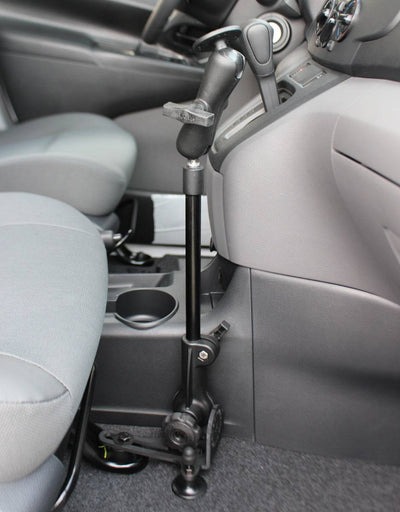 RAM Universal No-Drill™ RAM POD HD™ Vehicle Mount with Double Socket Arm & 2.5" Round Base AMPs Hole Pattern - RAM-316-HD-202U - OC Mounts