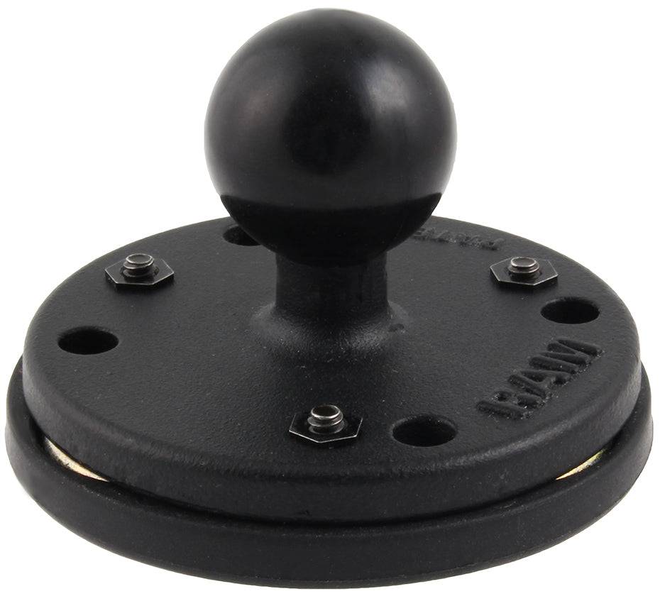 RAM 2.5" Round Base with the AMPs Hole Pattern, 1" Ball & Triple Magnetic Base Adapter - RAM-B-202-339U - OC Mounts