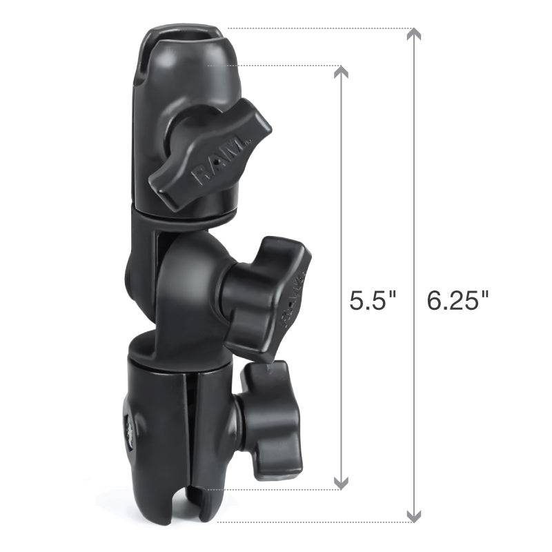 RAM Double Socket Swivel Arm for 1" Balls (Overall Length: 6.25") - RAP-B-200-2U - OC Mounts