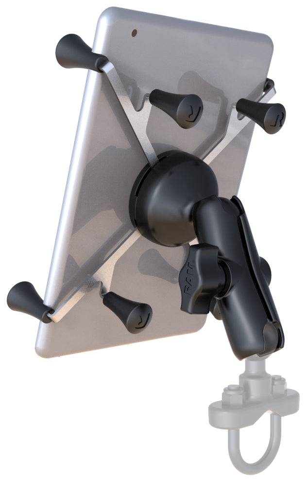RAM® X-Grip® Cradle with 1" Ball & Medium Length Double Socket Arm for 7"-8" Tablets - RAM-HOL-UN8B-201U - OC Mounts